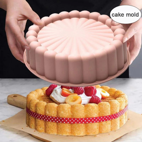 Forma rotunda din silicon pentru prajituri,diverse culori,19x6 cm [7]