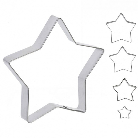 Articole pentru Craciun - Forme metalice pentru biscuiti,model stea,5 bucati/set