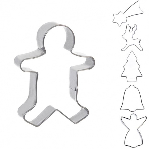 Articole pentru Craciun - Forme metalice pentru biscuiti,modele Craciun,6 bucati/set