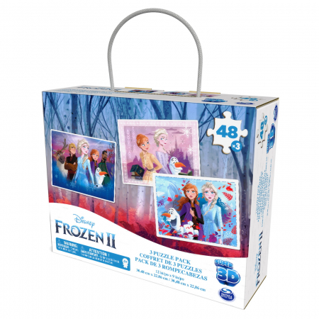 Jocuri si articole copii - Frozen2 Set 3 Puzzle-uri 3D cu 48 Piese 