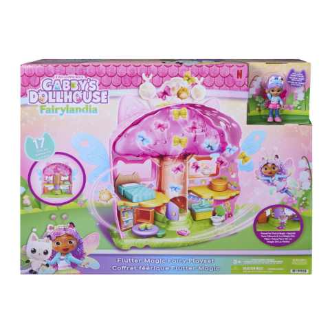 Figurine cu eroi si personaje - GABBYS DOLLHOUSE FAIRYLANDIA SET DE JOACA ZANA MAGICA FLUTTER CU FIGURINA GABBY INCLUSA