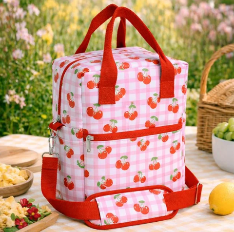 Geanta Izoterma pentru alimente si bauturi,imprimeu Cirese, 6 litri,21x13x27 cm [2]