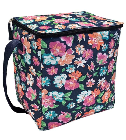 Lazi Frigorifice si Genti termoizolante - Geanta termoizolanta pentru alimente si bauturi,imprimeu floral,26x18x32cm - 15L