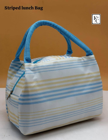 Geanta termoizolanta pentru alimente si bauturi,imprimeu in dungi,diverse culori,23x13x17 cm [1]