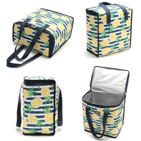 Lazi Frigorifice si Genti termoizolante - Geanta termoizolanta pentru alimente si bauturi,model ananas,22 litri,32x20x35 cm