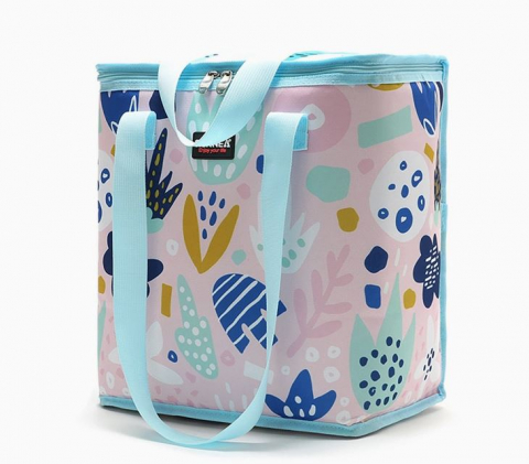 Lazi Frigorifice si Genti termoizolante - Geanta termoizolanta pentru alimente si bauturi,model flori,32x20x35 cm