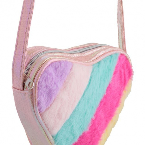 Gentuta plusata pentru fetite in forma de inima in culorile curcubeului,17x4x14 cm [1]