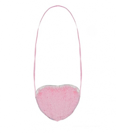 Jocuri si articole copii - Gențuță plusată pentru fetițe în formă de inimă, Roz