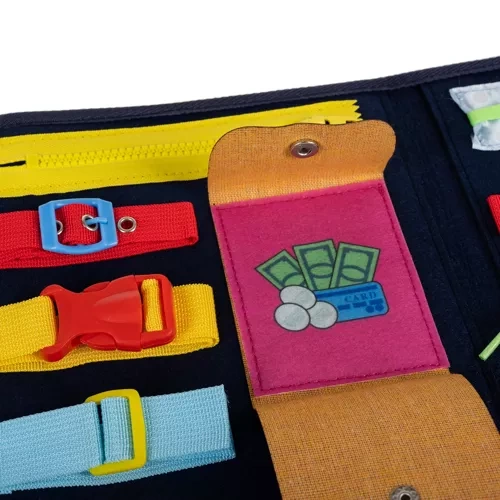 Gentută senzorială cu 14 elemente tip Montessori, Fetru, 28x33x2 cm [2]