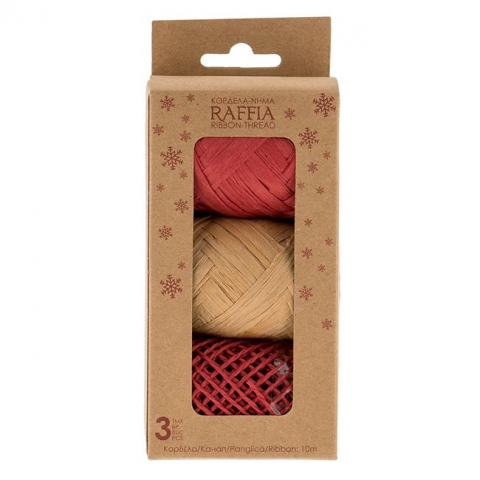 Ghem sfoara din rafie colorata pentru activitati crafts,3 bucati/set,10 metri [1]