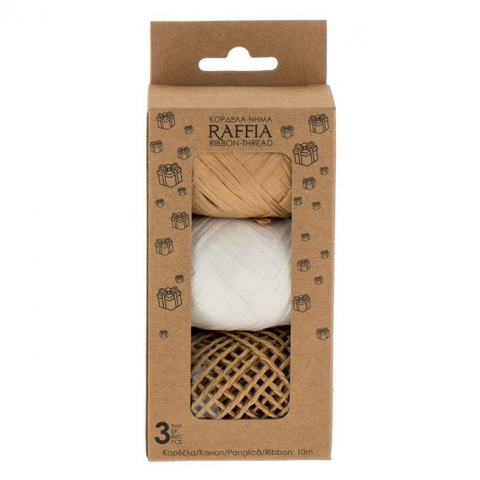 Ghem sfoara din rafie pentru activitati crafts,3 bucati/set,10 metri [1]