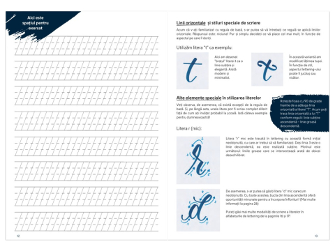 Ghid de lettering in limba romana, 37 pagini, cu 1 liner Schneider cadou [1]