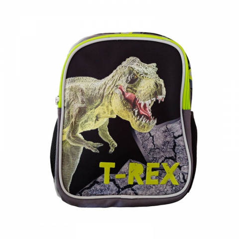 Ghiozdane Gradinita - Ghiozdan baieti Bambino TRex  pentru gradinita,1 compartiment, negru cu verde,22x12x28 cm