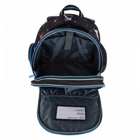 Ghiozdan Bambino Space pentru scoala, 2 compartimente, 3 buzunare, negru,31x20x37 cm [10]
