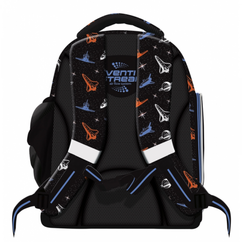 Ghiozdan Bambino Space pentru scoala, 2 compartimente, 3 buzunare, negru,31x20x37 cm [2]