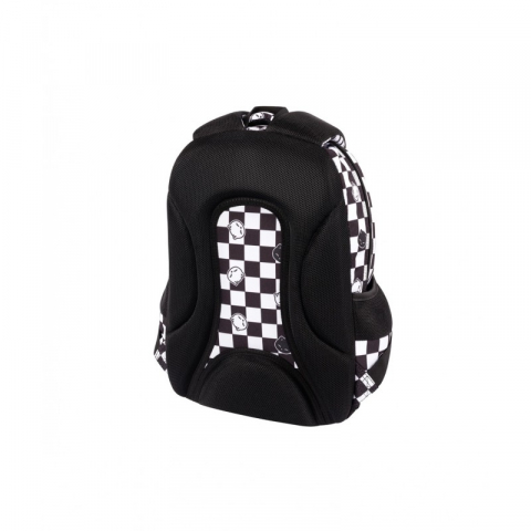 Ghiozdan Chess Cats pentru scoala,3 compartimente, negru cu alb,27x17x39 cm [3]