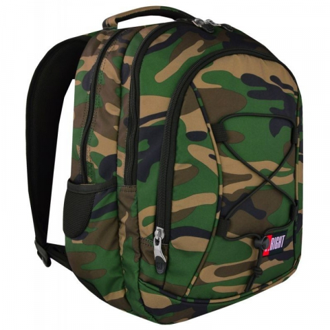 Ghiozdan cu 3 compartimente, 2 buzunare laterale, kaki camuflaj,40x30x20 cm [1]