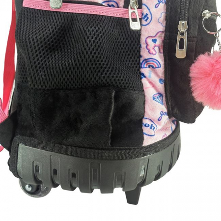 Ghiozdan cu Urechi unicorn si pompon tip troller pentru scoala cu 3 compartimente [3]