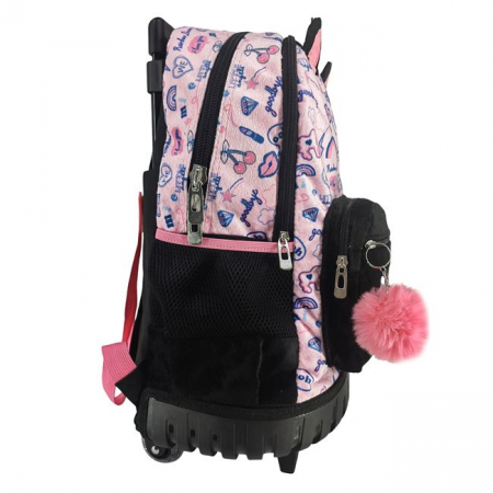 Ghiozdan cu Urechi unicorn si pompon tip troller pentru scoala cu 3 compartimente [2]