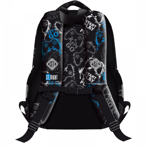 Ghiozdan Dark Game pentru scoala, 3 compartimente, 2 buzunare, negru,27x17x39 cm [1]