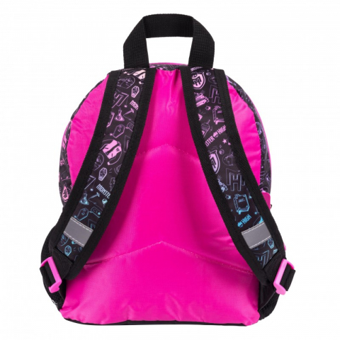 Ghiozdan Monster High pentru  gradinita, 2 compartimente, negru cu mov,22x12x36 cm [1]