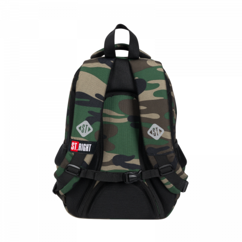 Ghiozdan pentru clasele I-IV cu 3 compartimente, kaki camuflaj,39x25x13 cm [3]