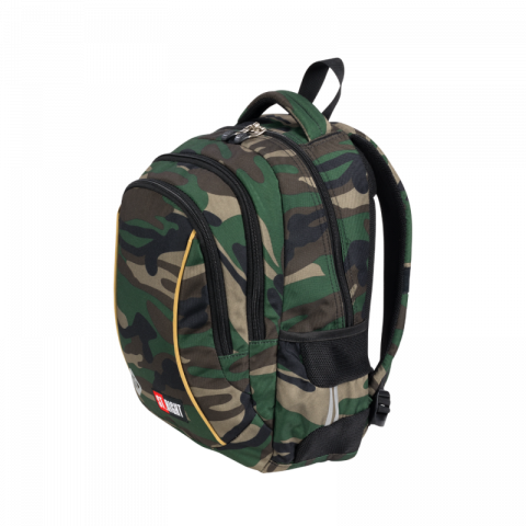 Ghiozdan pentru clasele I-IV cu 3 compartimente, kaki camuflaj,39x25x13 cm [2]