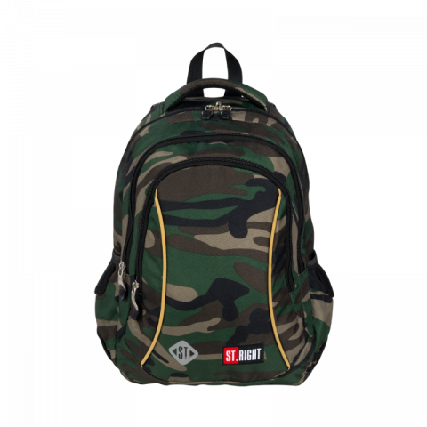 Papetarie & Birotica - Ghiozdan pentru clasele I-IV cu 3 compartimente, kaki camuflaj,39x25x13 cm