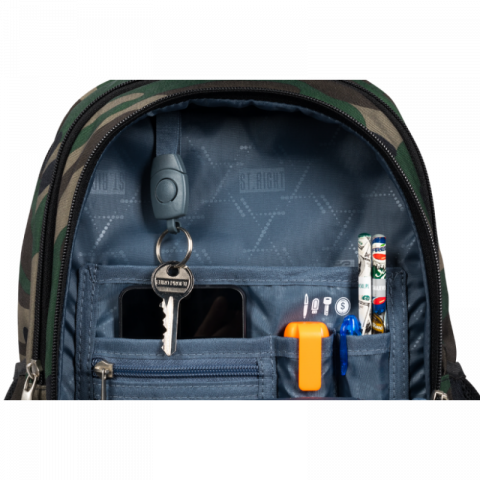 Ghiozdan pentru clasele I-IV cu 3 compartimente, kaki camuflaj,39x25x13 cm [7]