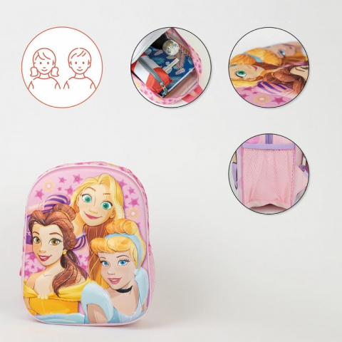 Ghiozdan pentru gradinita Princess Disney 3D,1  compartiment,31x25x10cm [4]
