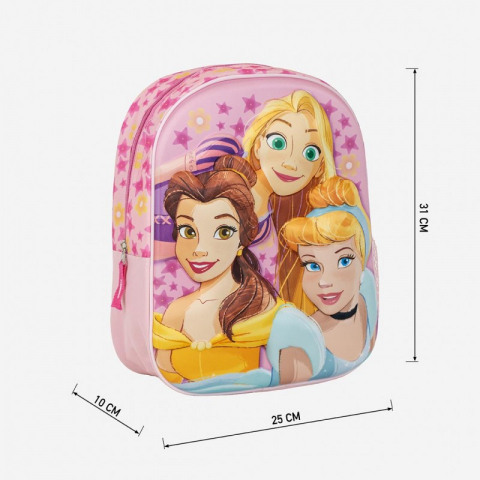 Ghiozdan pentru gradinita Princess Disney 3D,1  compartiment,31x25x10cm [2]