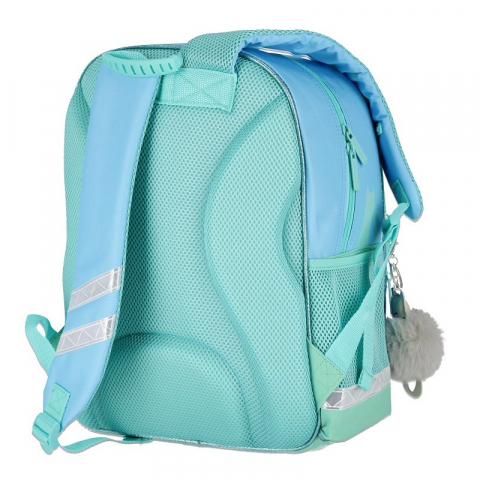 Ghiozdan pentru scoala clasele I-IV,3 compartimente, model piscuta,turcoaz,29x20x39 cm [4]