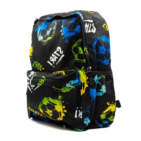 Ghiozdan pentru scoala model Fotbal,1 compartiment,3 buunare,textil,diverse culori,32x14x42 cm [2]