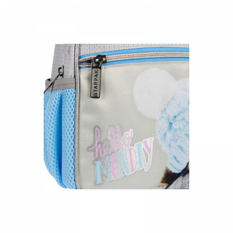 Ghiozdan Pisicuta Kitty pentru gradinita, 1 compartiment, gri cu bleu,20x9x25 cm [2]
