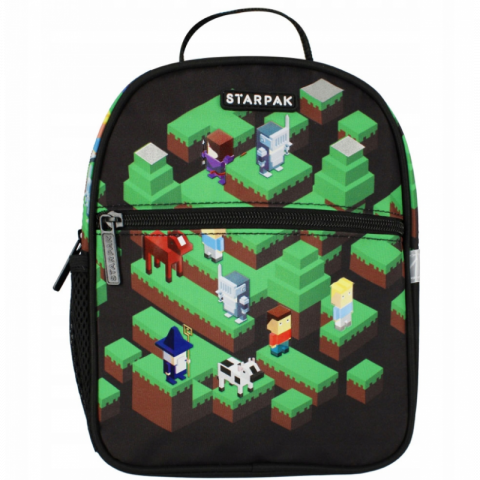 Ghiozdan Pixel Game, gradinita, 1 compartiment, negru cu verde,20x9x25 cm [2]