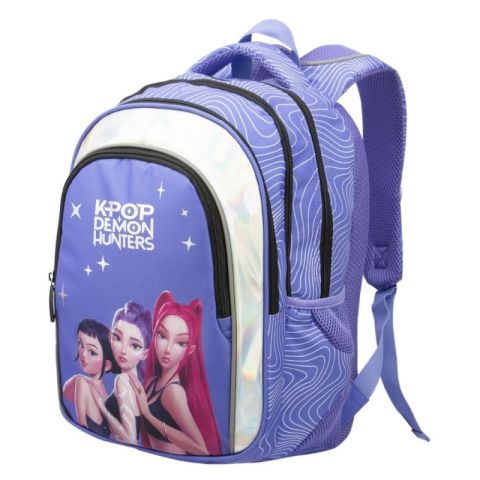 Ghiozdane Scoala - Ghiozdan scoala KPOP Demon Hunters, 4 compartimente, mov, 40x28x18 cm