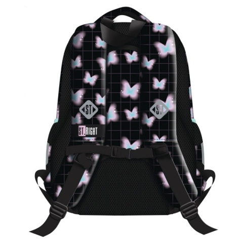 Ghiozdan scoala pentru fete St.Right Pastel Butterfly cu 3 compartimente, 39x27x17 cm [1]