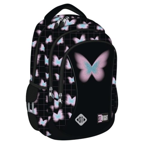 Ghiozdane Scoala - Ghiozdan scoala pentru fete St.Right Pastel Butterfly cu 3 compartimente, 39x27x17 cm
