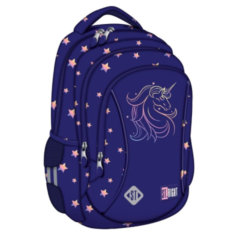 Papetarie & Birotica - Ghiozdan scoala pentru fete St. Right Unicorn Glow, 3 compartimente, 39x27x17 cm