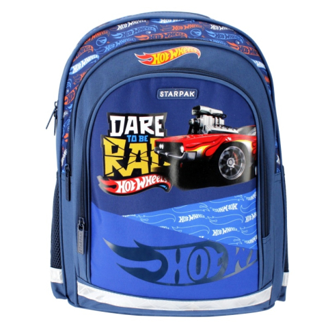 Ghiozdan scoala Starpak Hot Wheels, 3 compartimente, albastru, 30x30x41 cm [1]
