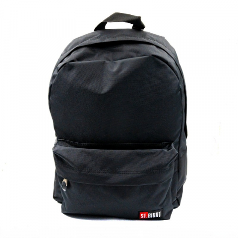 Papetarie & Birotica - Ghiozdan St.Right Black pentru scoala,1 compartiment, negru,40 cm