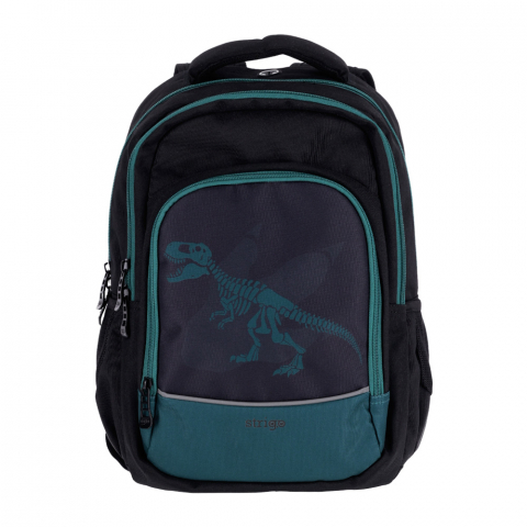 Papetarie & Birotica - Ghiozdan Strigo Misty+ Black Dinosaur, 24L, 39×27×18 cm