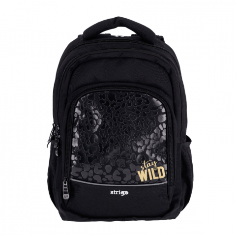 Papetarie & Birotica - Ghiozdan Strigo Misty+ Black Wild, 24L, 39×27×18 cm