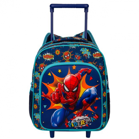 Ghiozdane Gradinita - Ghiozdan tip troller pentru gradinita,model Spiderman 3D,27x13x31 cm