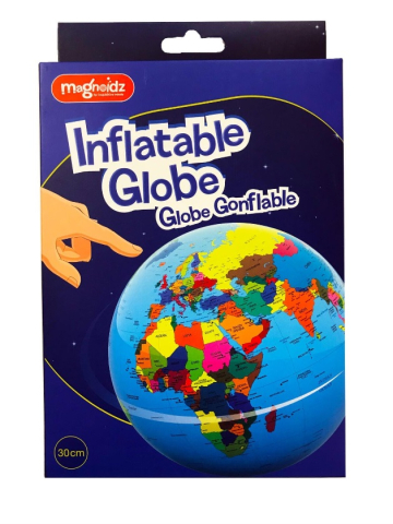 Jocuri si Jucarii Educative - Glob pământesc gonflabil – 30 cm, Magnoidz, jucărie educativă 2–3 ani+