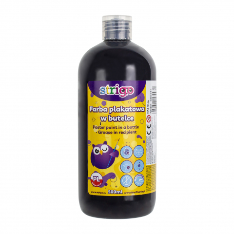 Acuarele, Tempera si Pensule - Guașe Strigo în Recipient 500 ml, Negru