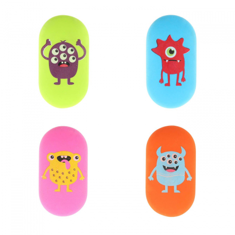 Guma de sters Strigo Ovala cu print Monster,4 culori [4]