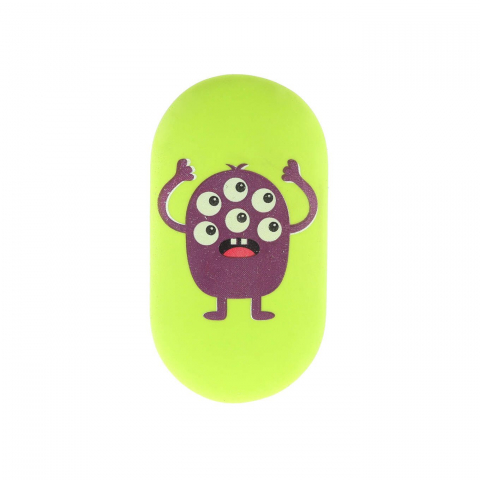 Guma de sters Strigo Ovala cu print Monster,4 culori [3]