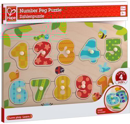 Jucarii din lemn - Hape Puzzle Numere 