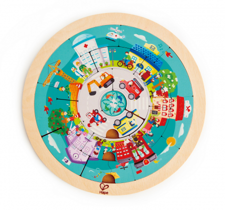 Hape Puzzle Rotund cu 2 Fețe  [4]